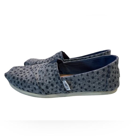 Toms- navy print flats - size 6.5m - GUC - Picture 4 of 7